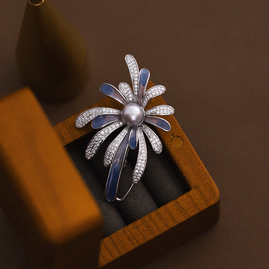 Gradient Firework Pearl Brooch
