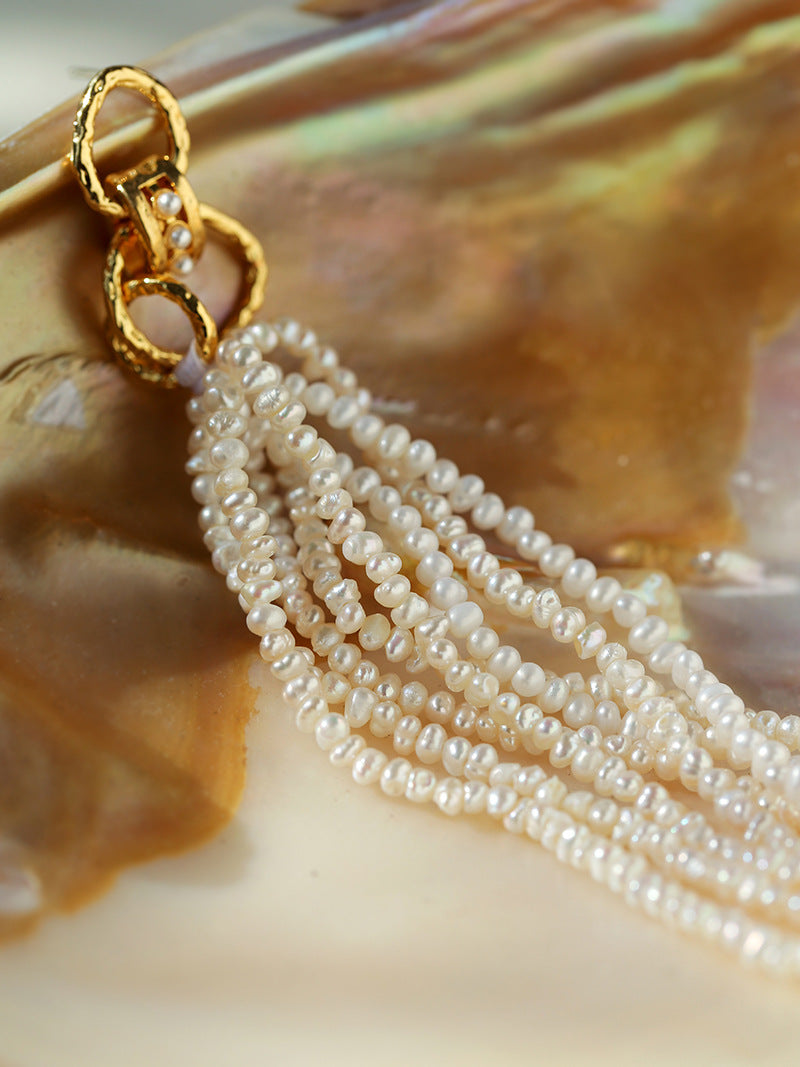 Ocean Veil Long Baroque Pearl Tassel Earrings