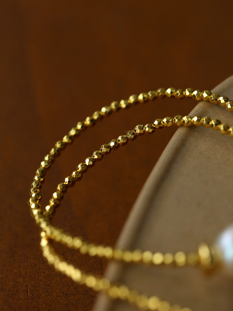 Baroque Pearl Golden Chain Choker Necklace
