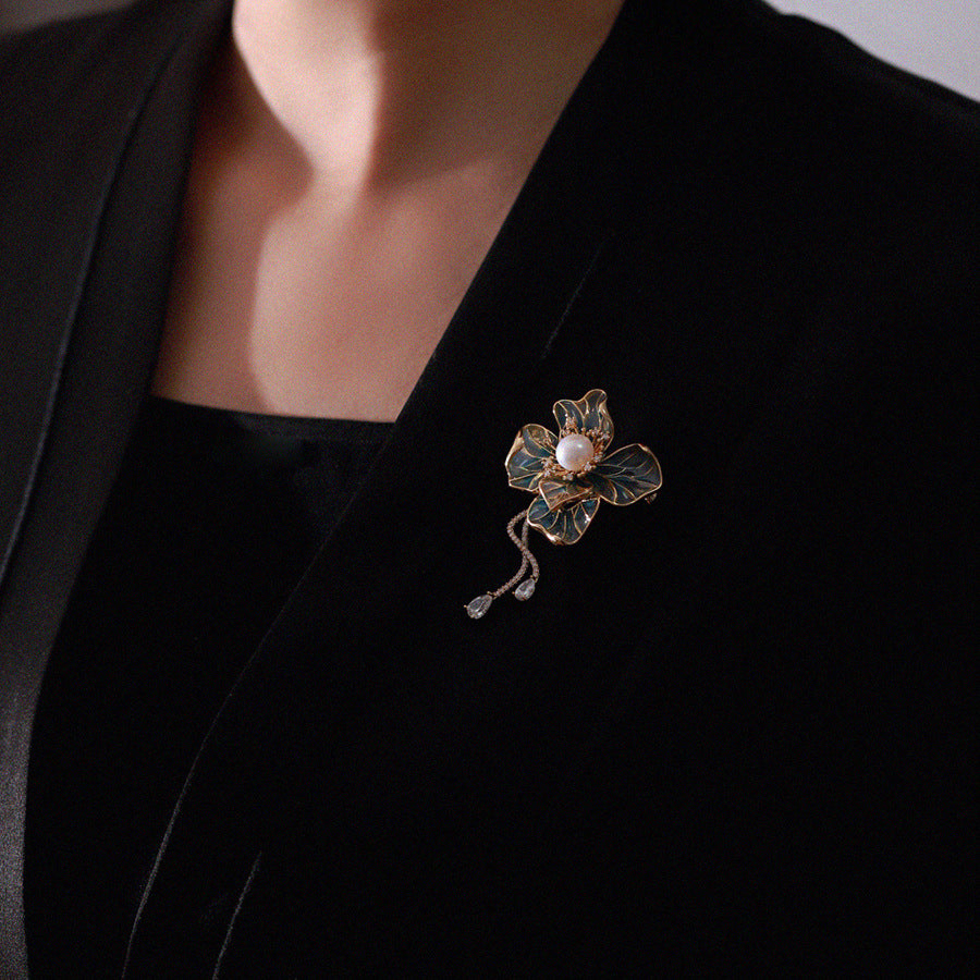 Bauhinia Enamel Bloom Brooch