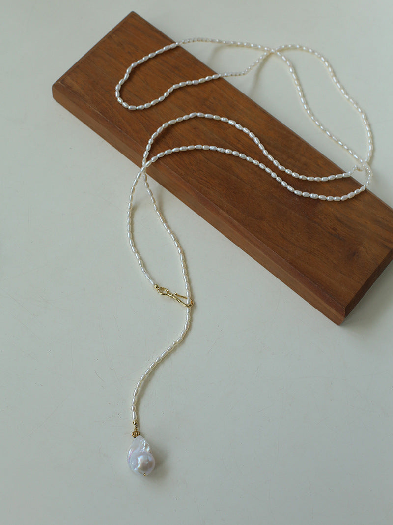 Layered Baroque Pearl Bead Necklace