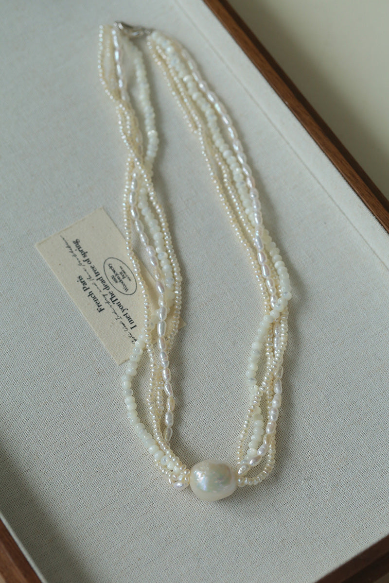 Baroque Charm Multi Strand Pearl Necklace