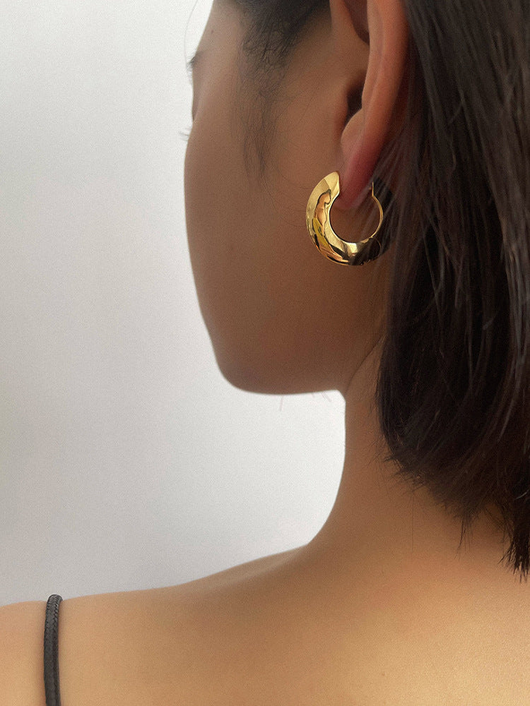Sculpted Shine Chunky Hoop Earrings