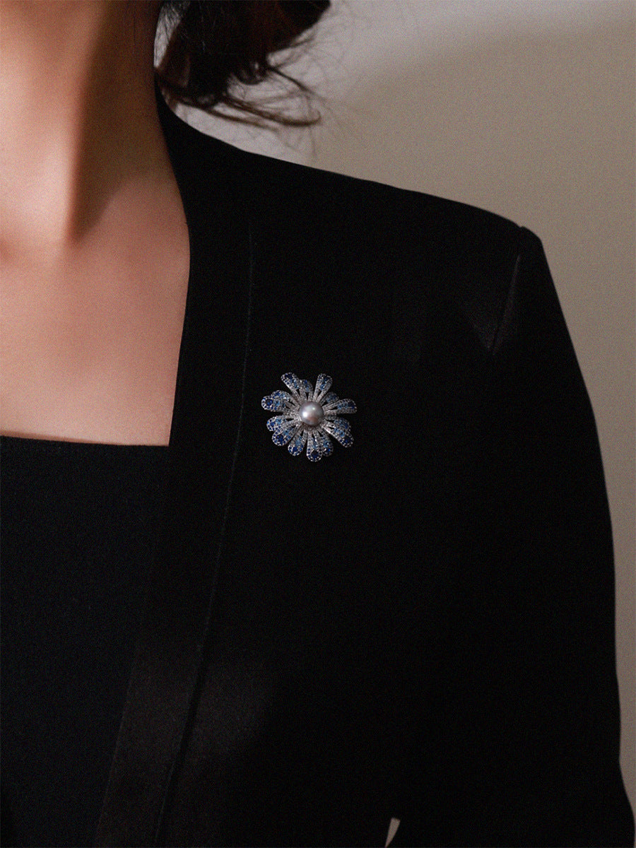 Blue Spark Radiance Brooch