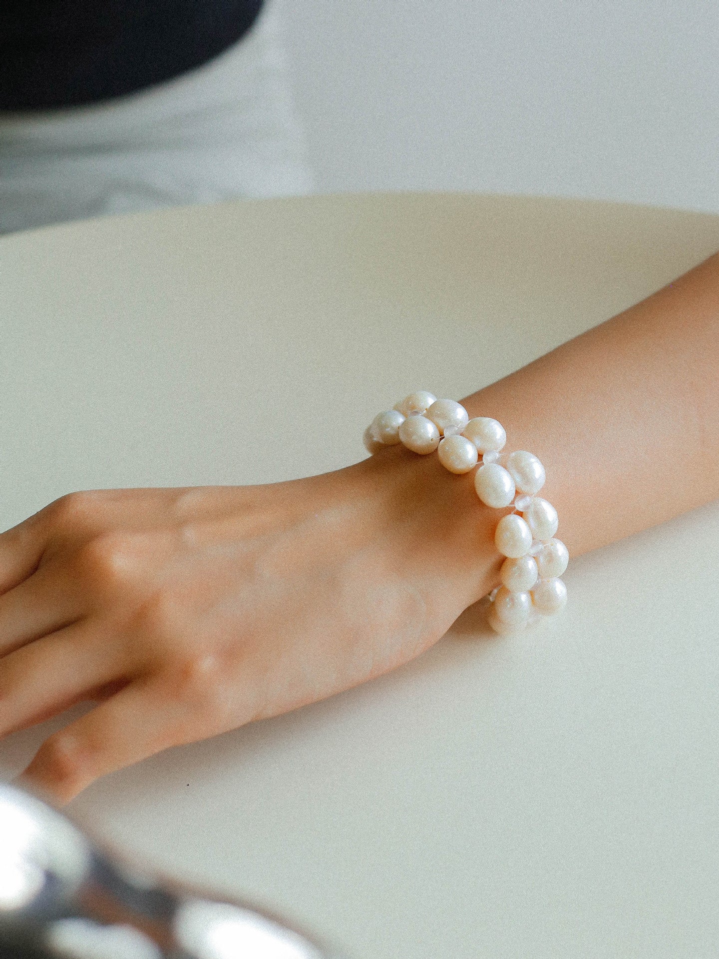 Woven Double-Layer Pearl Bracelet