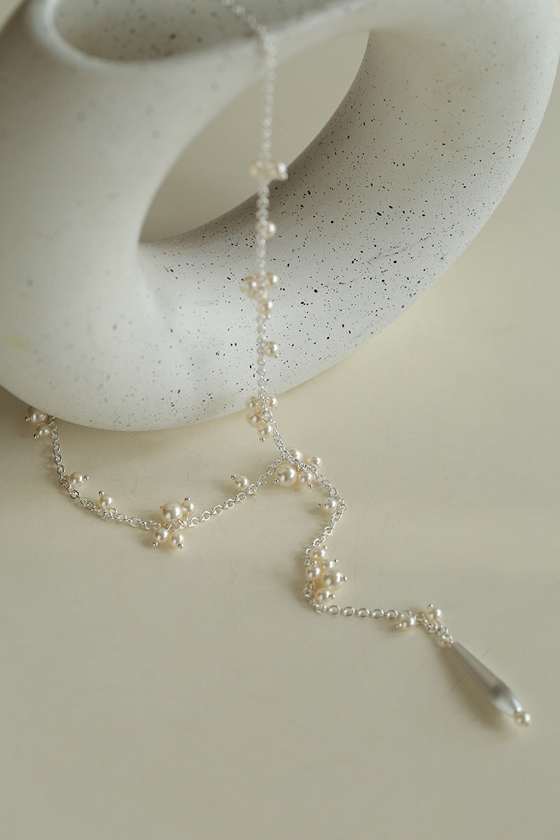 Dewdrop Elegance Y-Pearl Necklace