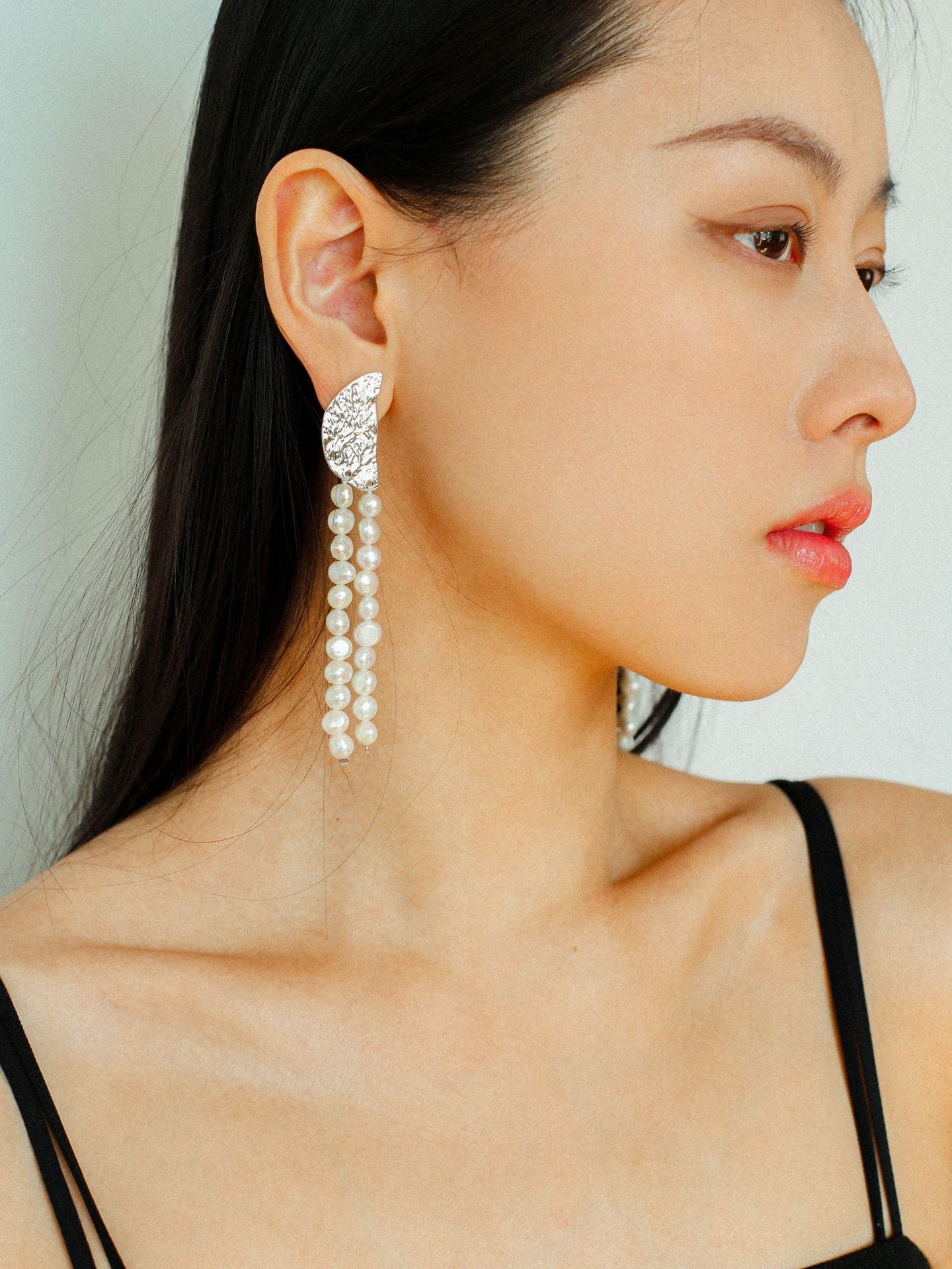 Molten Pearl Cascade Earrings
