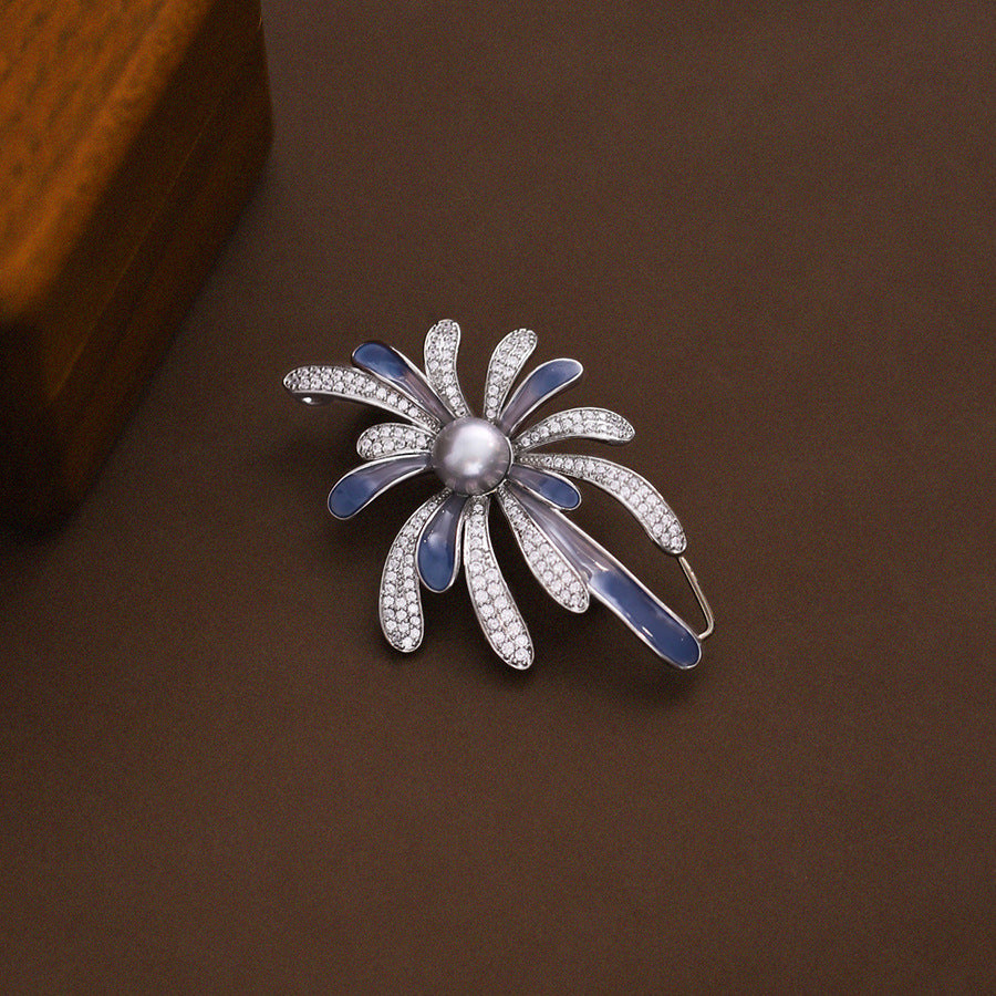 Gradient Firework Pearl Brooch