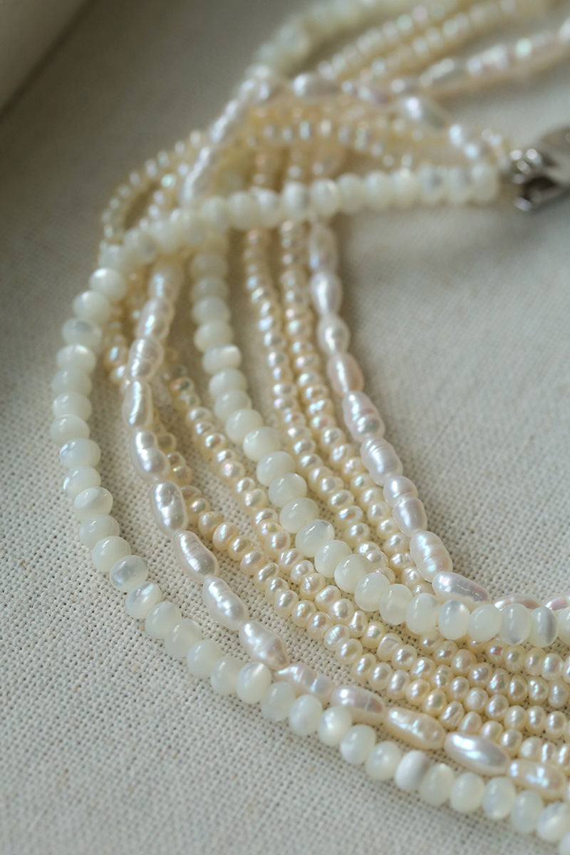 Baroque Charm Multi Strand Pearl Necklace
