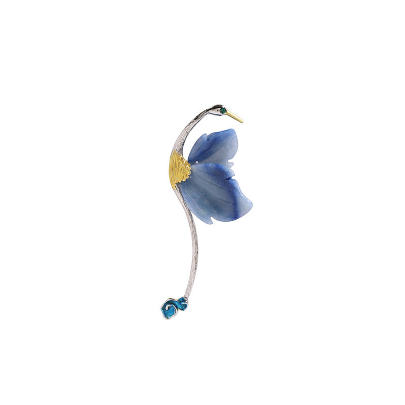 Celestial Crane Bloom Brooch