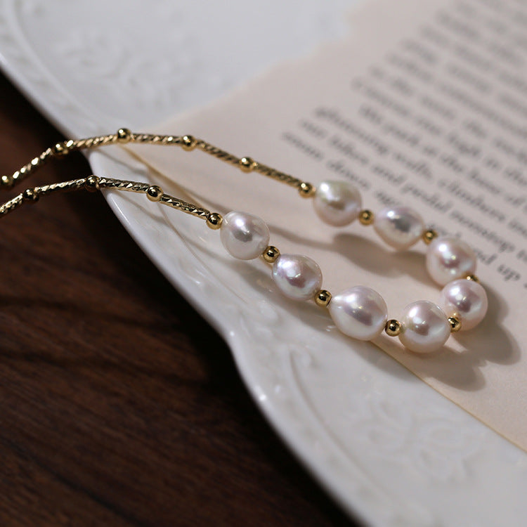 Baroque Pearl Twisted Chain Necklace