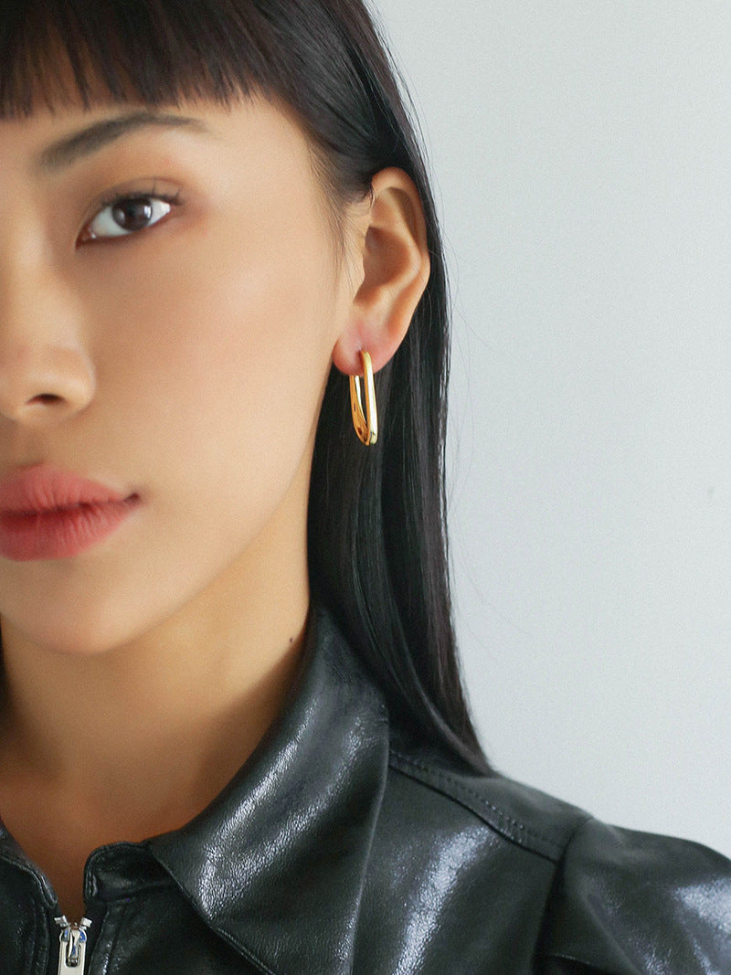 Sculpted Curve Hoop Earrings