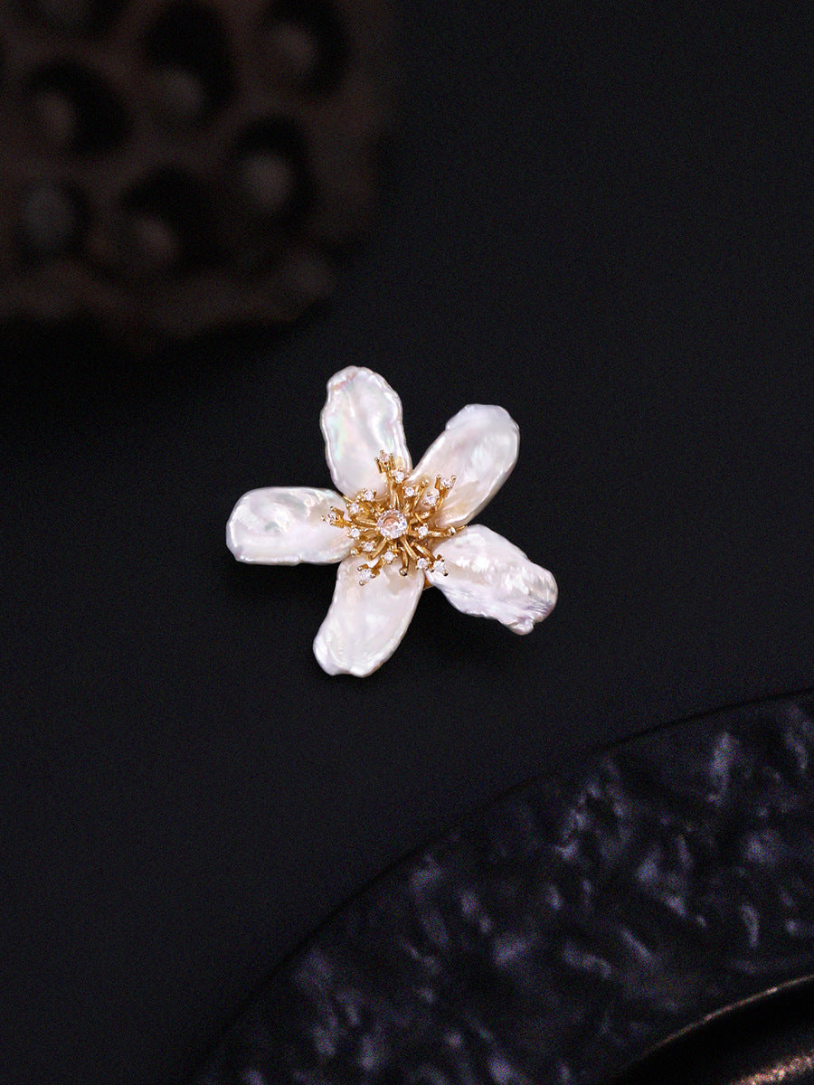 Baroque Blossom Pearl Brooch