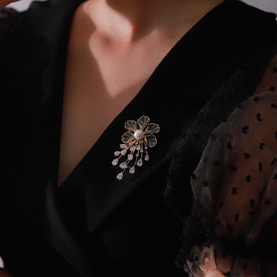 Bauhinia Pearl Brooch