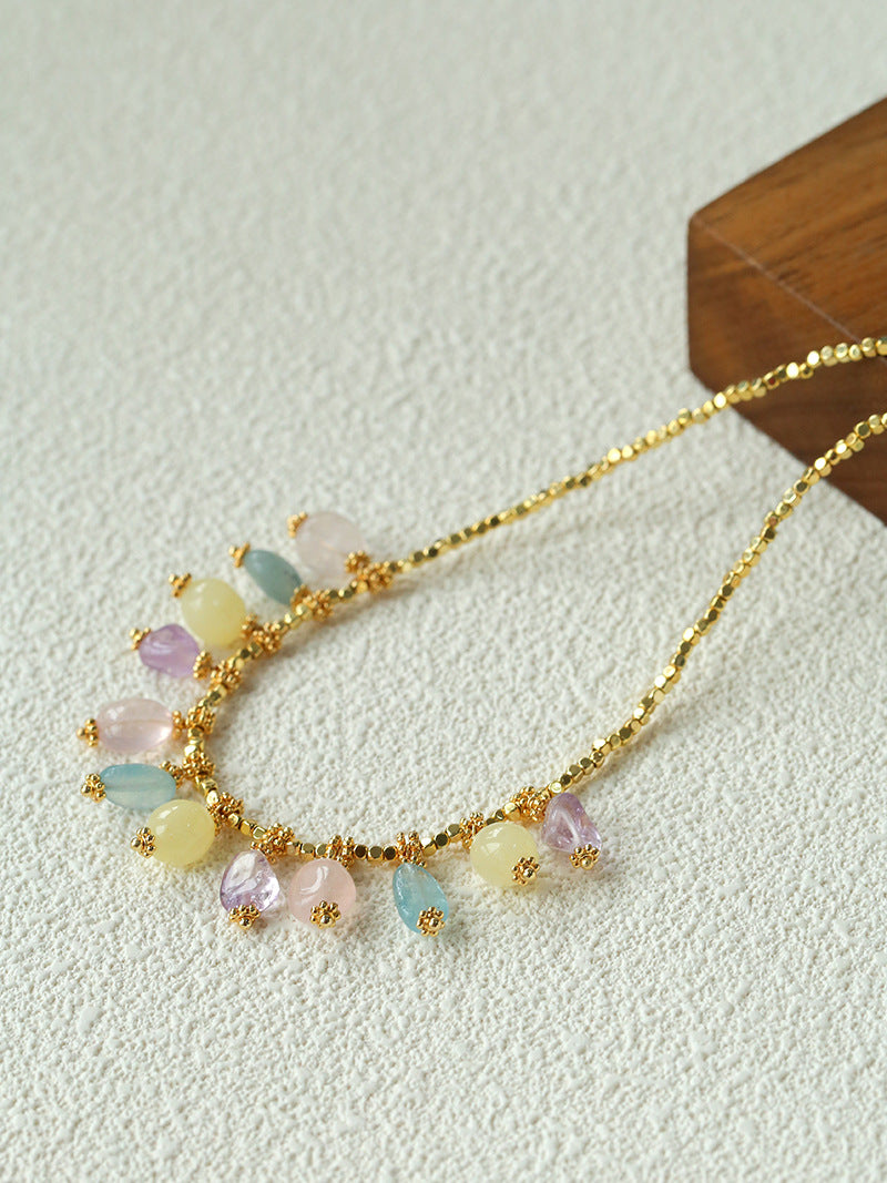 Aurora Bloom Crystal Pendant Necklace