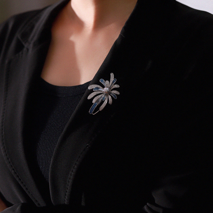 Gradient Firework Pearl Brooch