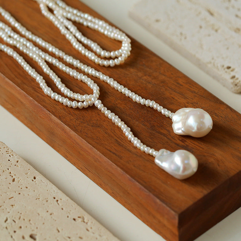 Baroque Pearl Strand Long Necklace