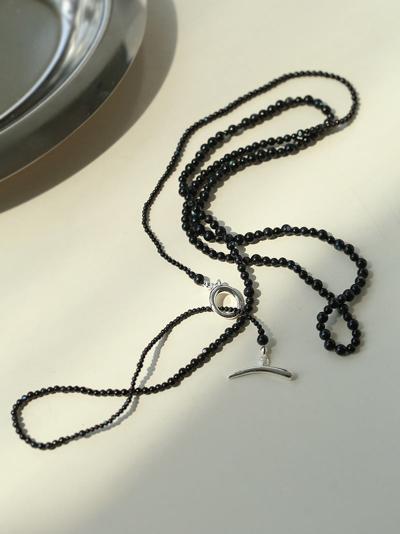 Midnight Shell Bead Long Necklace