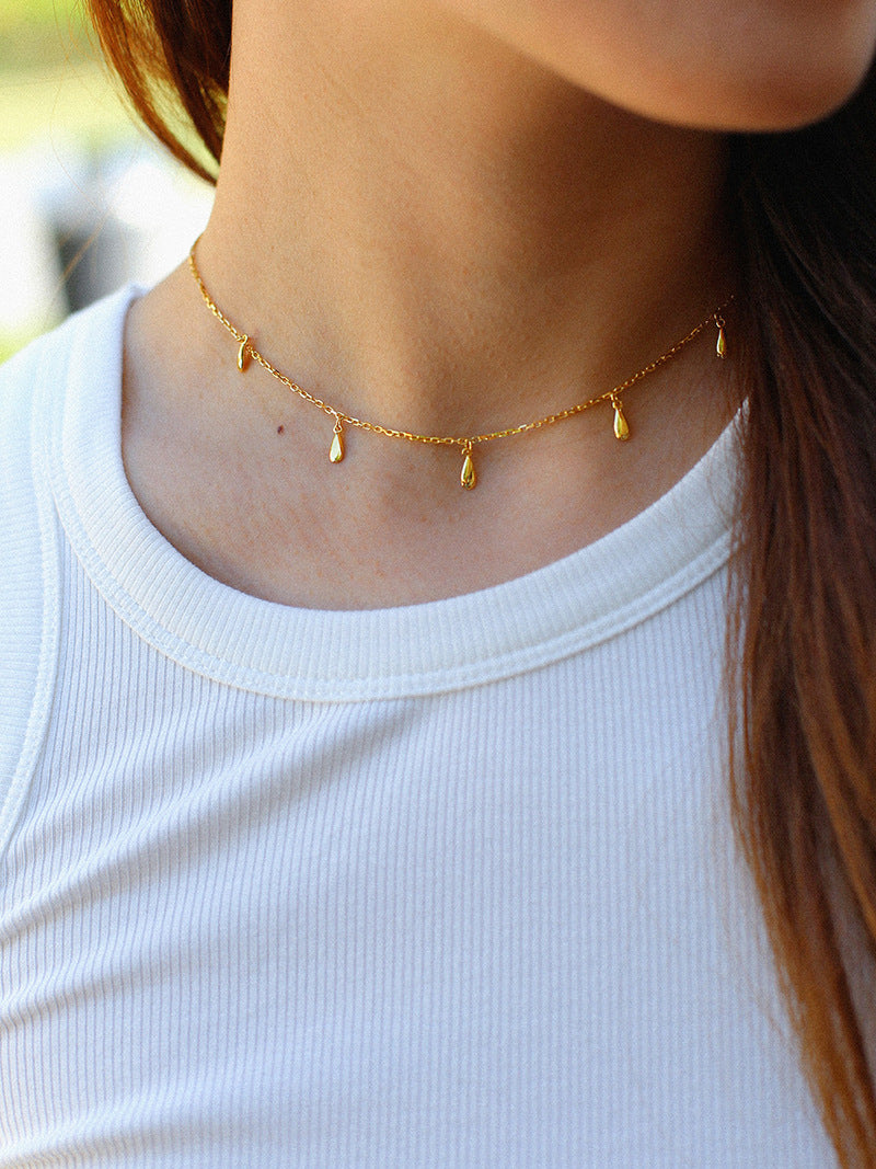 Teardrop Charm Chain Choker