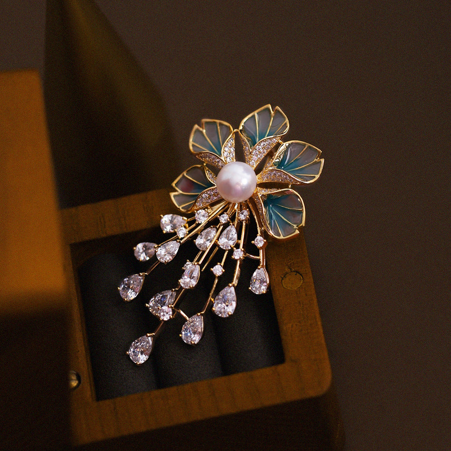 Bauhinia Pearl Brooch