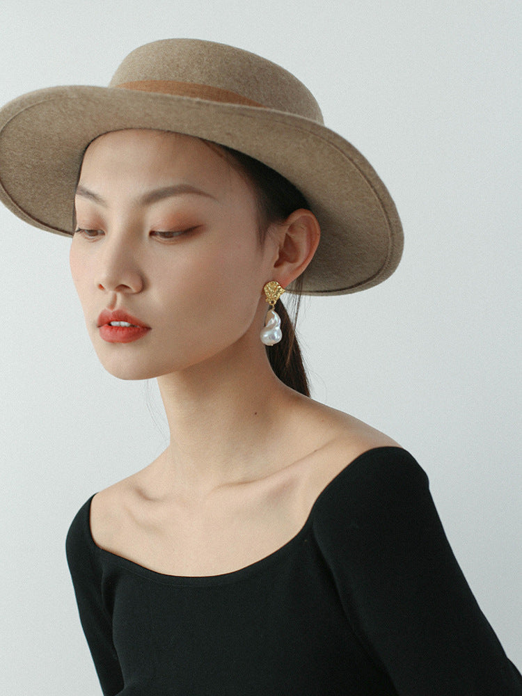 Molten Glow Baroque Pearl Earrings