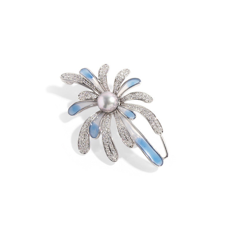 Gradient Firework Pearl Brooch