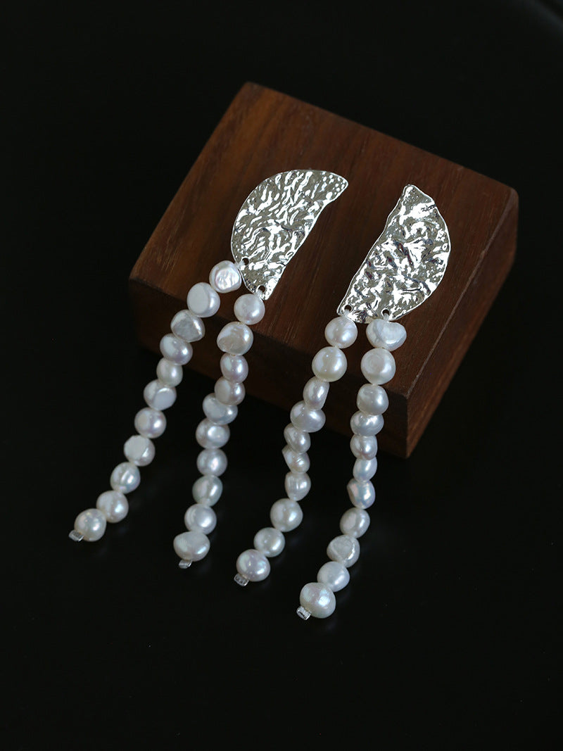 Molten Pearl Cascade Earrings