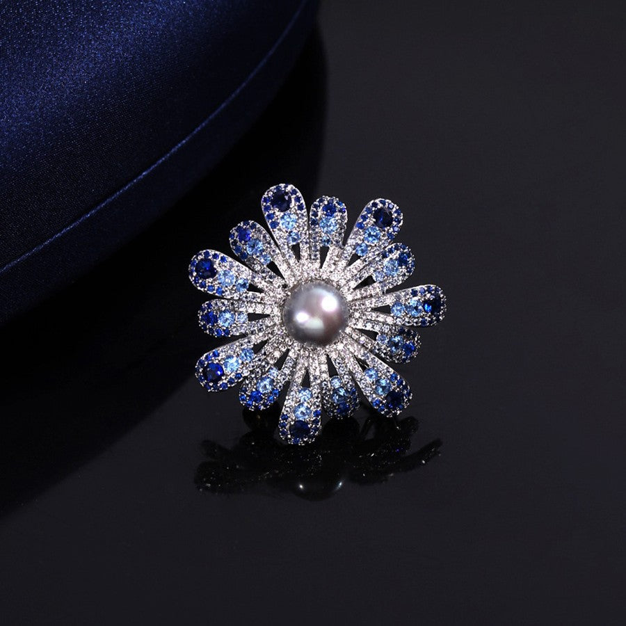 Blue Spark Radiance Brooch