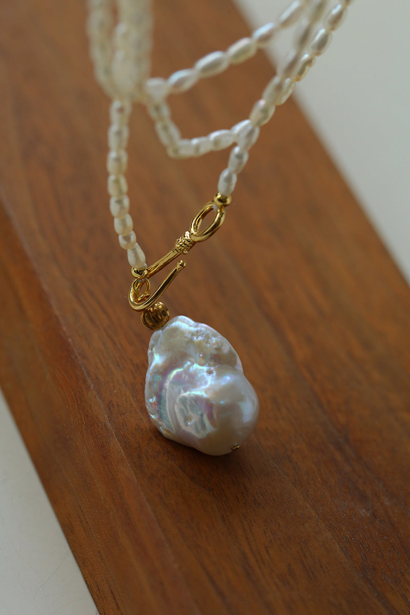 Layered Baroque Pearl Bead Necklace
