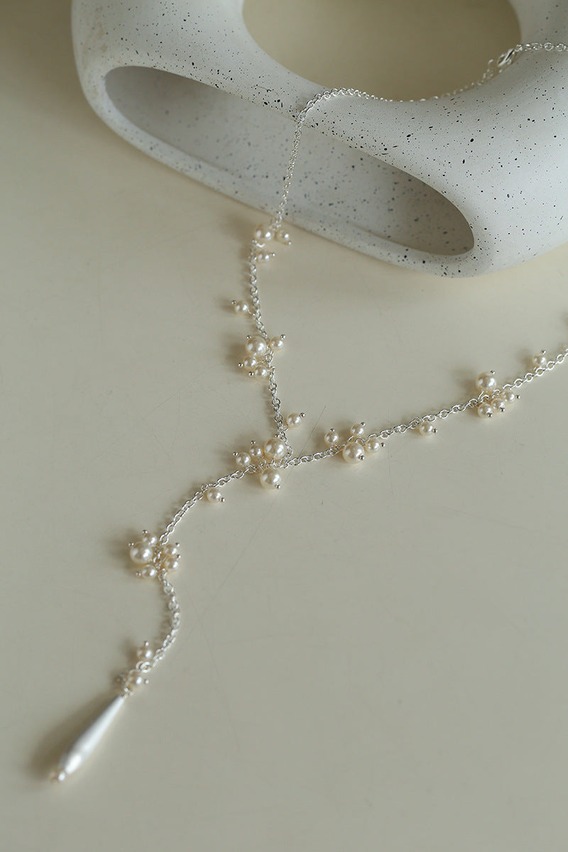 Dewdrop Elegance Y-Pearl Necklace