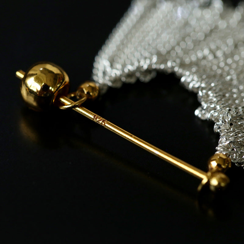 Milky Way 925 Silver Tassel Drop Earrings