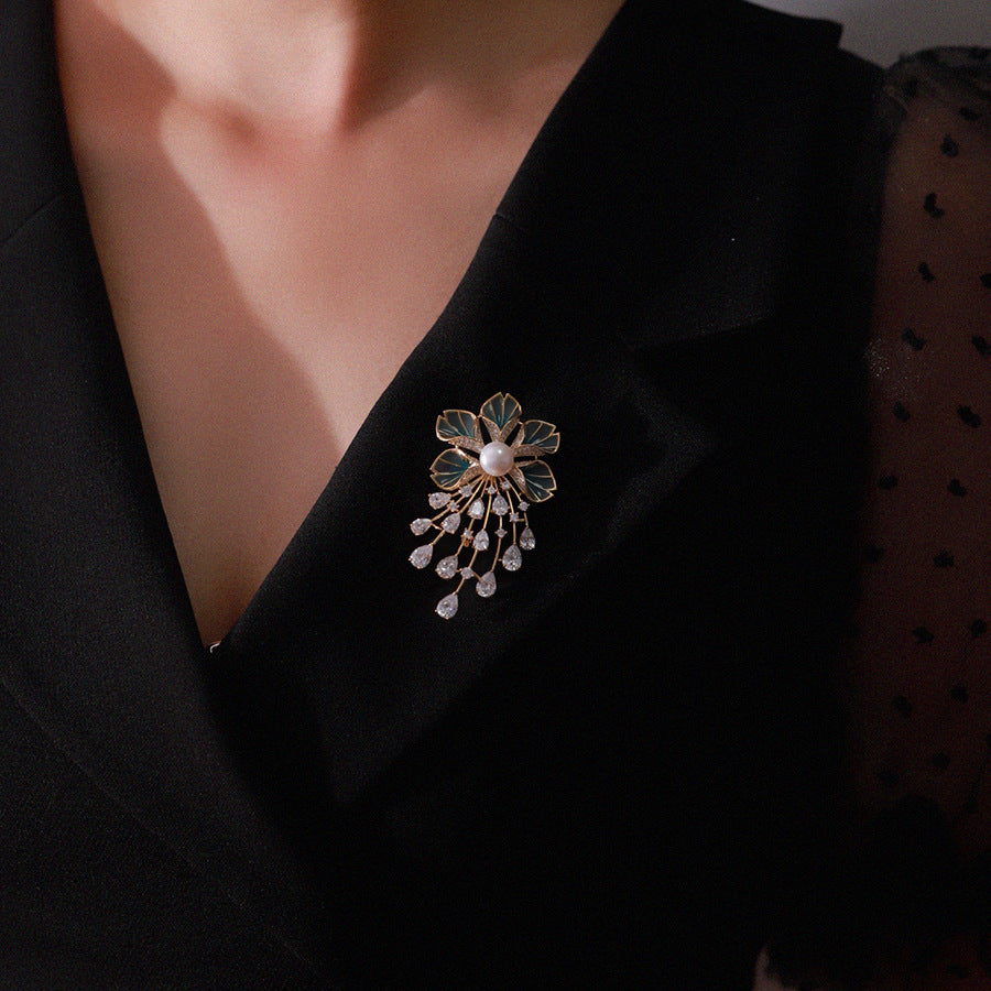 Bauhinia Pearl Brooch