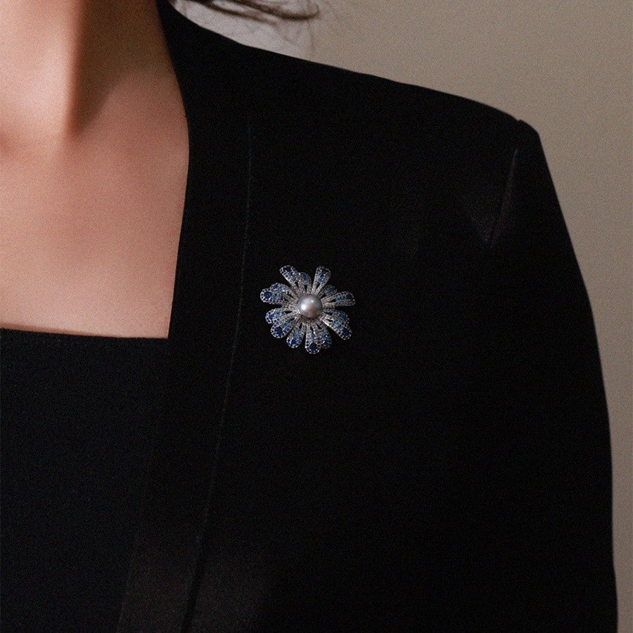 Blue Spark Radiance Brooch