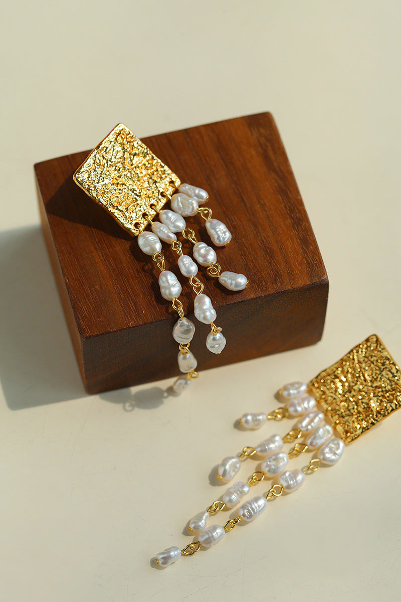 Molten Grace Pearl Tassel Earrings