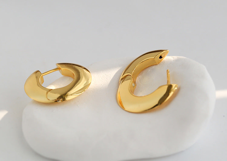 Sculpted Shine Chunky Hoop Earrings