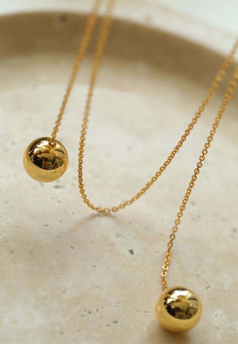 Sphere Drop Long Chain Necklace