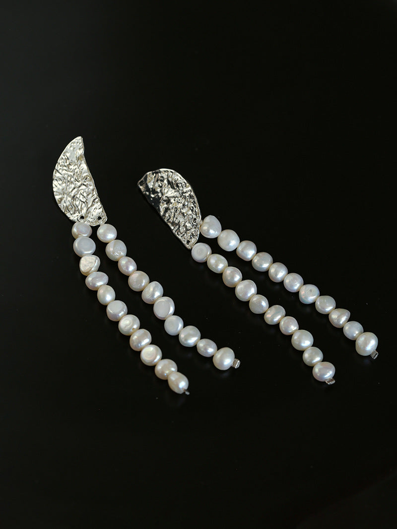 Molten Pearl Cascade Earrings