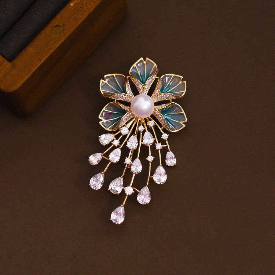 Bauhinia Pearl Brooch