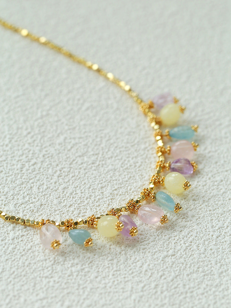 Aurora Bloom Crystal Pendant Necklace