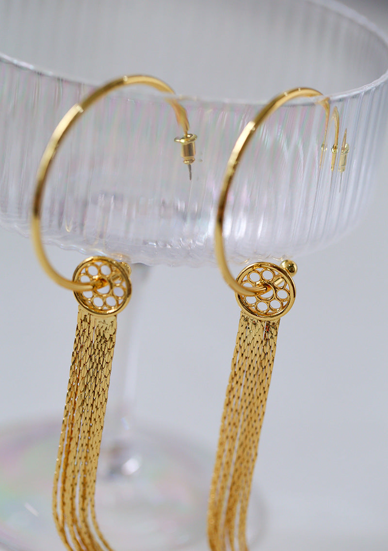 Orbit Tassel Detachable Hoop Earrings