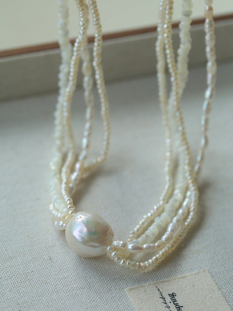 Baroque Charm Multi Strand Pearl Necklace