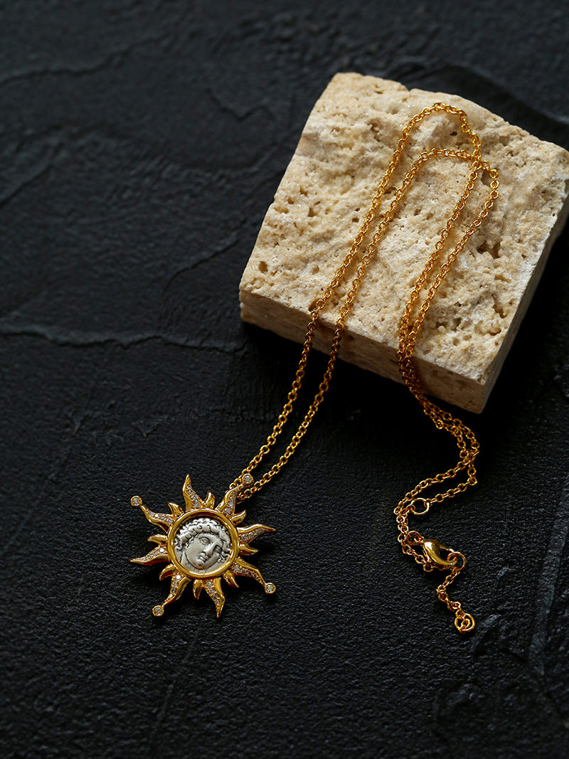 Apollo Sunburst Coin Drop Earrings