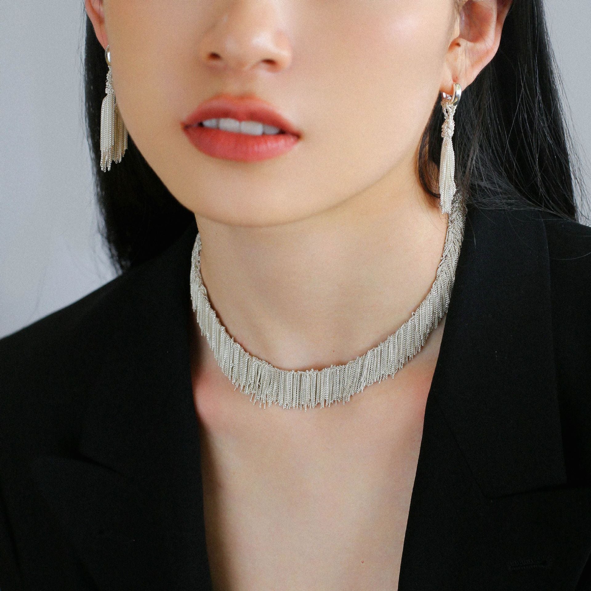 Milky Way Woven Tassel Drop Earrings