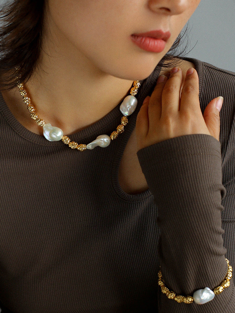 Statement Large Baroque Pearl Bracelet