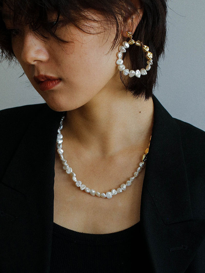 Petal Link Baroque Pearl Necklace