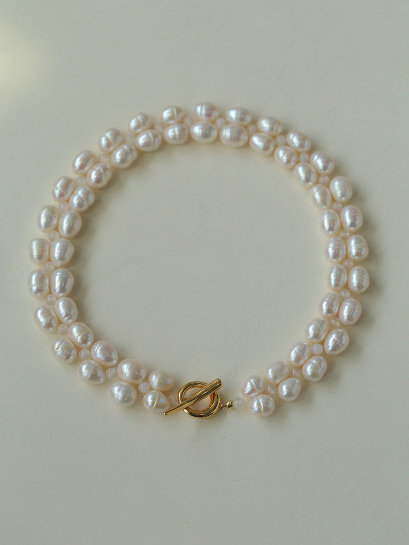Woven Double-Layer Pearl Necklace