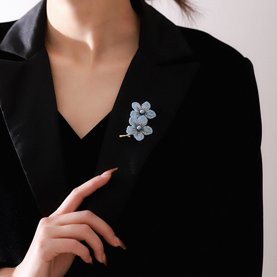 Blue Orchid Brooch