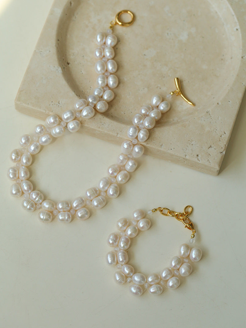Woven Double-Layer Pearl Bracelet