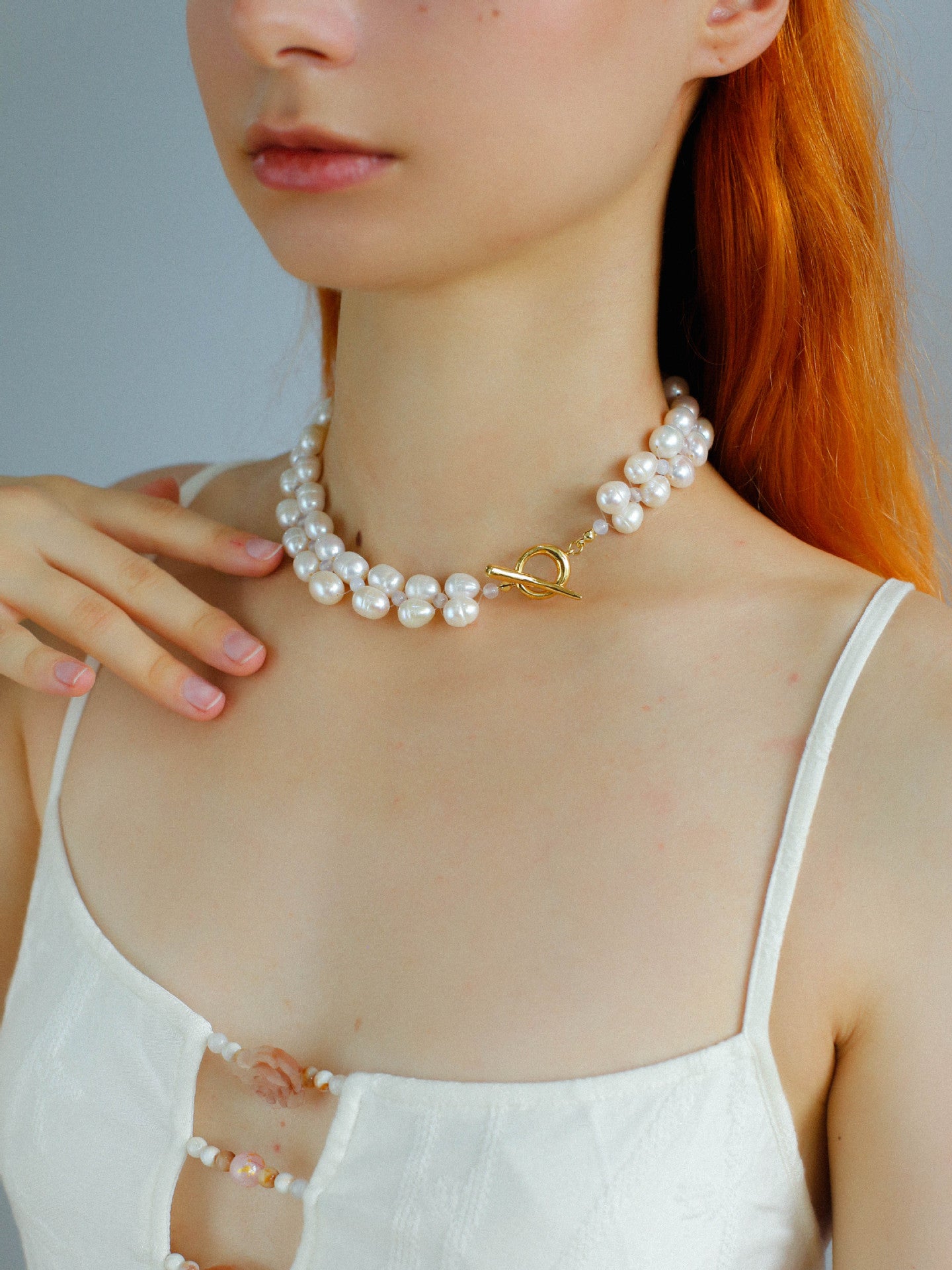 Woven Double-Layer Pearl Necklace
