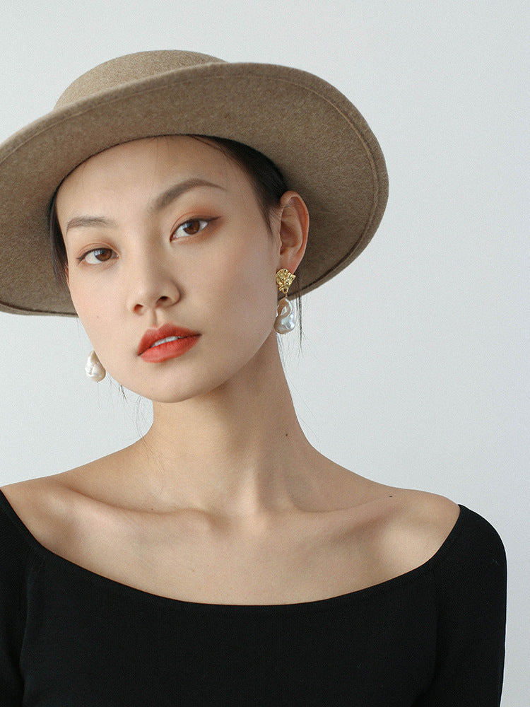 Molten Glow Baroque Pearl Earrings